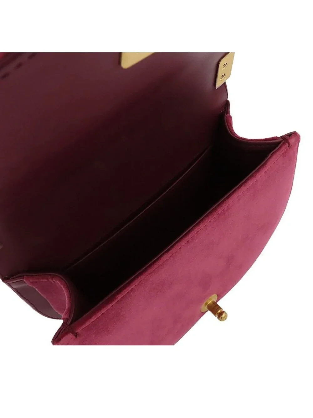 Chanel Chain Shoulder Bag Boy Wine Red Gold Velvet